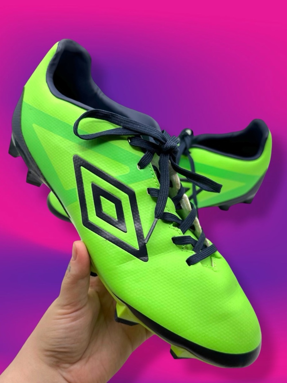 Umbro Velocita Club HG Firm Soccer Cleats Highlighter Lime Green 80917U-DKA